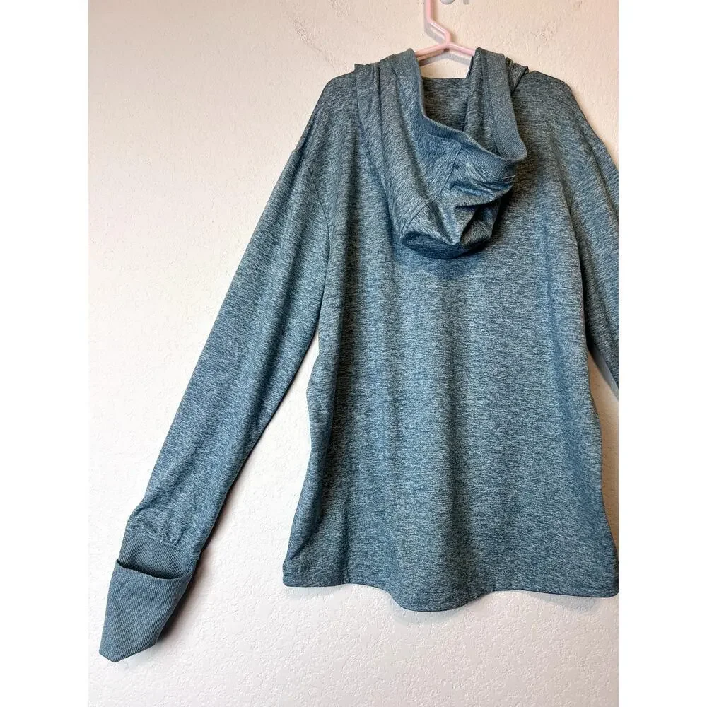 Athleta Girl Uptempo Hooded Top Heather Green Size 14 Activewear
